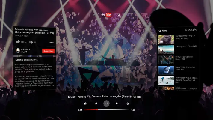 YouTube VR android App screenshot 0